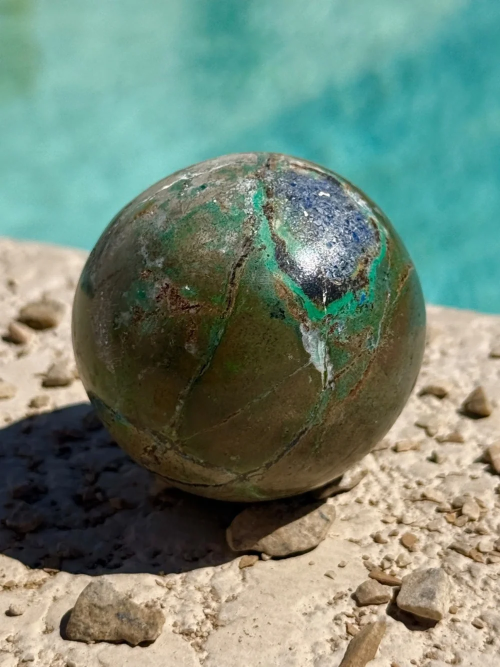 AAA Peruvian Chrysocolla Earthy Green Copper Mineral Crystal Sphere